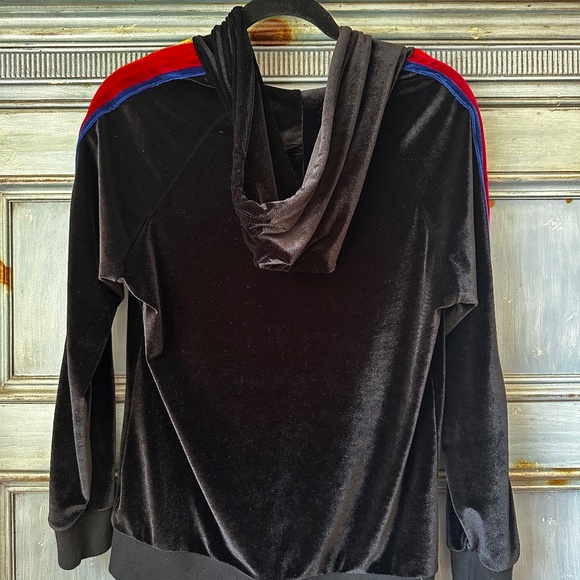 Aviator Nation Black Velvet Striped Zip Up Hoodie Size M - Picture 11 of 12